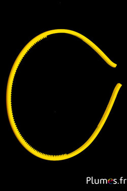 Serre-tête en plastique - largeur 4 mm - jaune